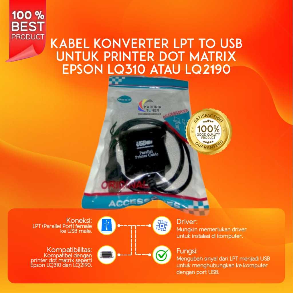 สายเครื่องพิมพ์ PORT LPT เป็น USB DotMatrix LX310 LQ310 LQ310 LQ2190 เครื่องพิมพ์