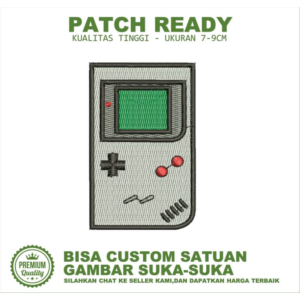 EMBLEM PATCH EMBROIDERY GAME BOY EMBROIDERY TESTIMONI-BC