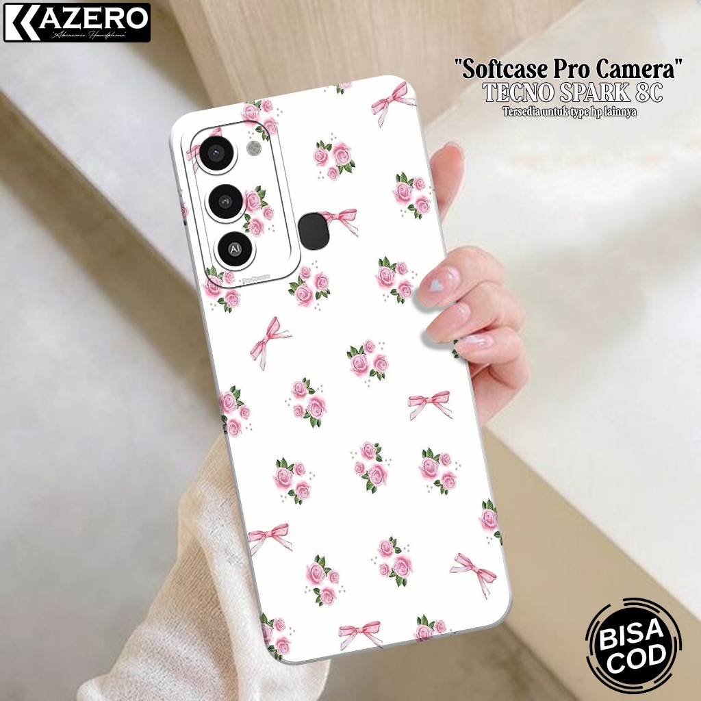 Tecno Spark 8C แฟชั่นกรณีความงาม Softcase Tecno Spark 8C ซิลิโคน Pro ปลอกกล้อง Tecno Spark 8C กรณี T