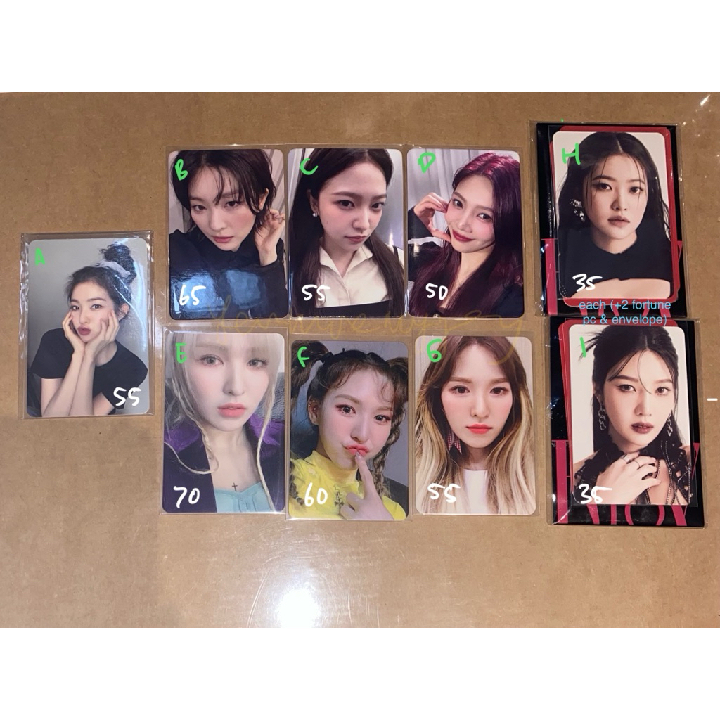 Photocard pc กํามะหยี่สีแดง newjeans joy seulgi irene wendy yeri
