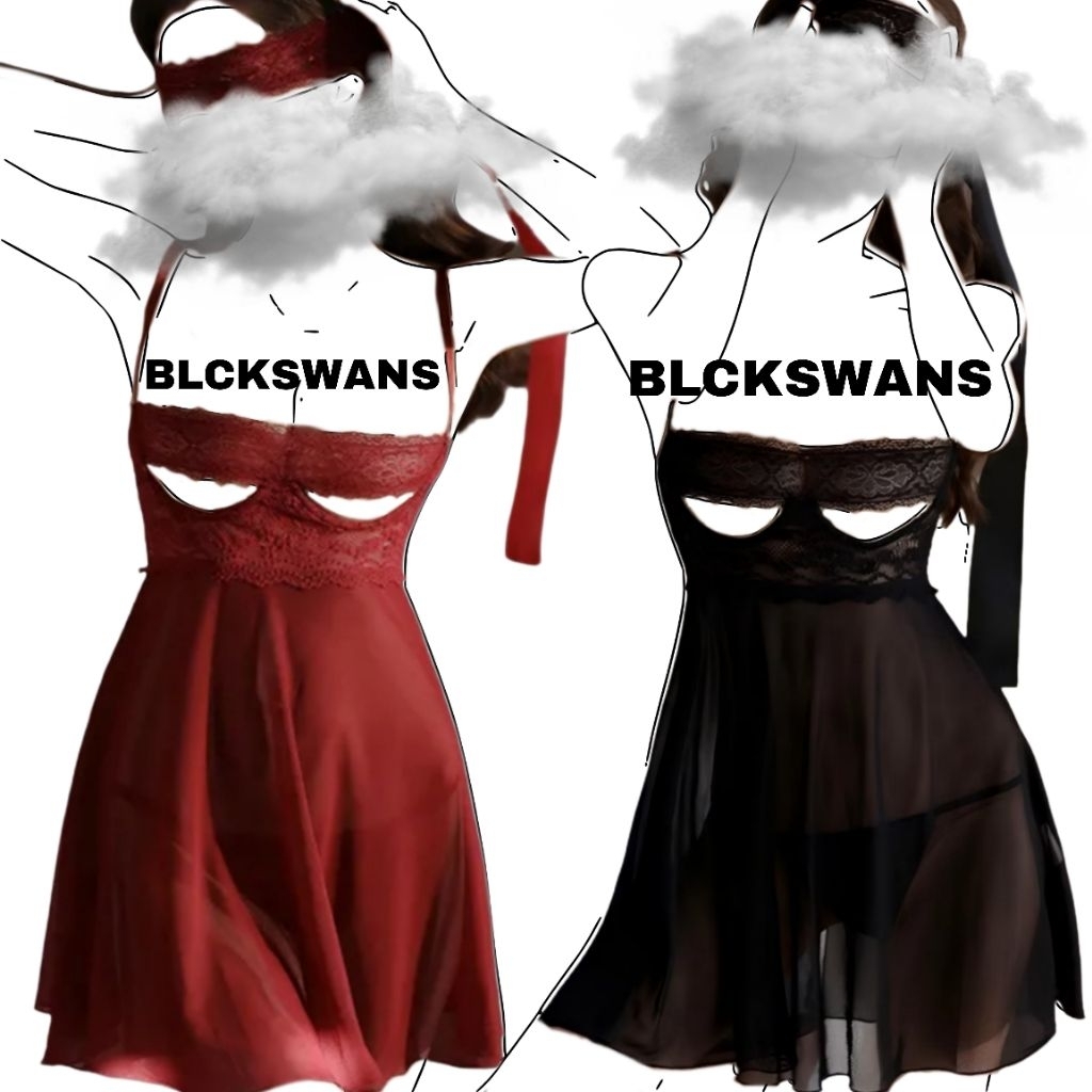 [ BLCKSWANS ] LR018 LINGERIE BODY STOCKING BODYSTOCKING BALIKPAPAN และ INSTANT LINGERIE GSTRING SET 