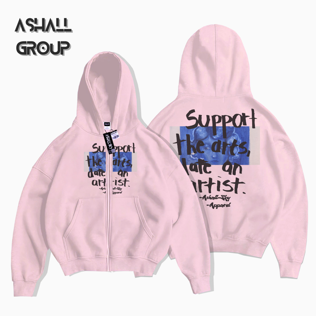 Wahyu_kelambi Boxy Zipper Dusty Boxy Hoodie Zipper Crop Support