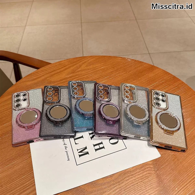 CASE CASING GLITTER LUXURY DIAMOND MIRROR สําหรับ IPHONE 7 7+ 8 8+ X XS XR 11 12 13 PRO PROMAX SILIC