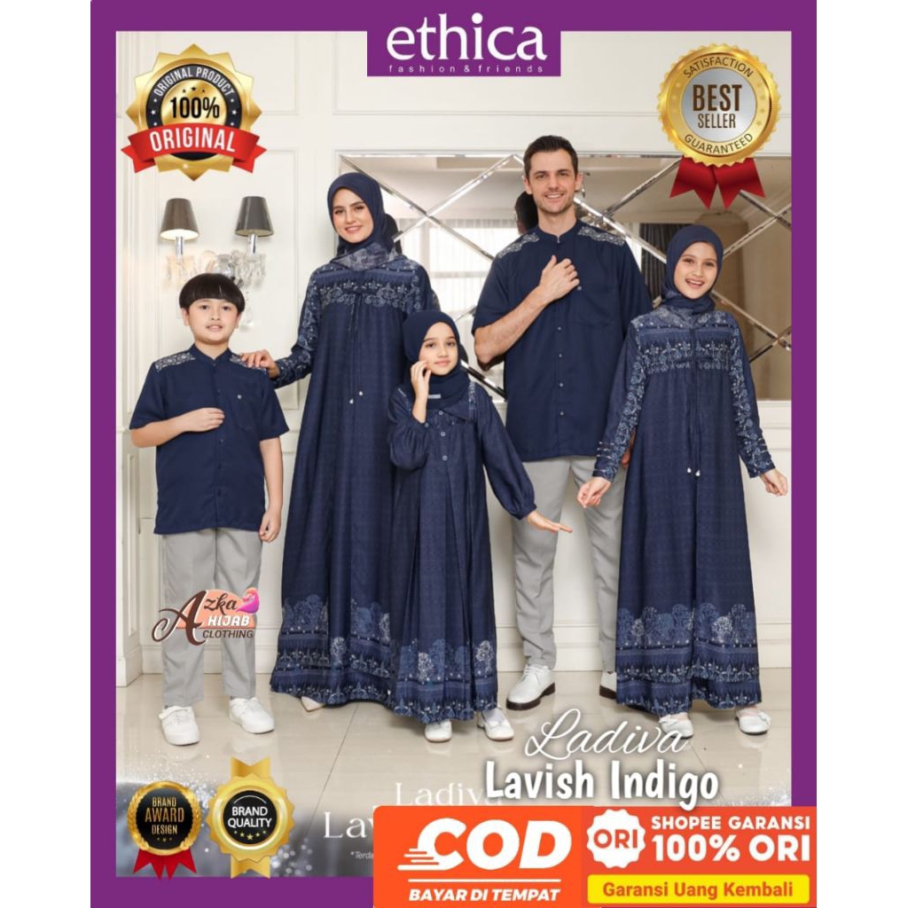 ETHICA Sarimbit 2026LADIVA Lavish Indigo Original Sarimbit Ethica 2026 - Family Srimbit 2026 - Famse
