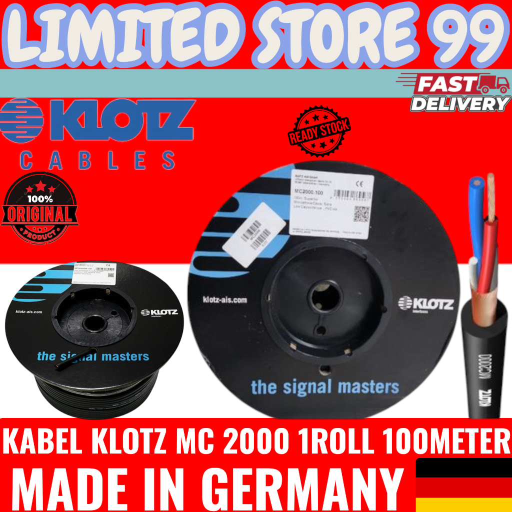 KLOTZ MC 2000 สายสัญญาณเสียง Made In Germany ราคาเมตรละ - Original KLOTZ MC2000 สายราคาต่อเมตร