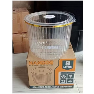 Nandos -Toples Bonita 8 Liter / Toples Bonita 10 Liter / Tempat Beras Akrilik / Wadah Serbaguna