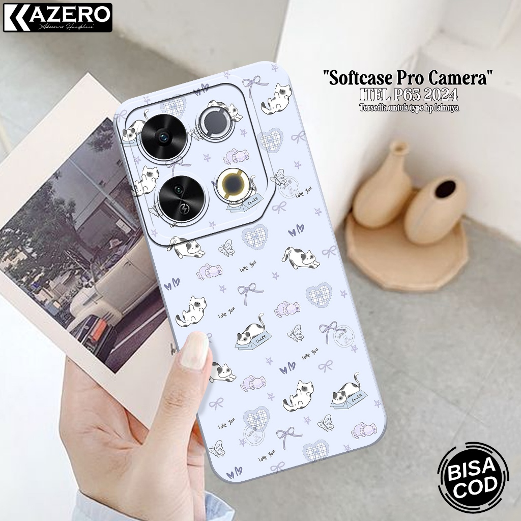 ซิลิโคน Hp Itel P65 2024 Pro กล้อง Softcase Itel P65 2024 แฟชั่นกรณีการ์ตูน Itel P65 2024 ปลอก Itel 