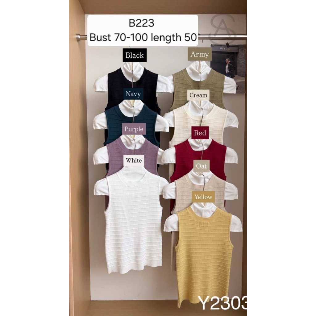 BLIORI B223 ONE K K K KNIT TOP Y2303 | เสื้อ KNIT พรีเมี่ยม | ผู้หญิง KNIT TANK TOP