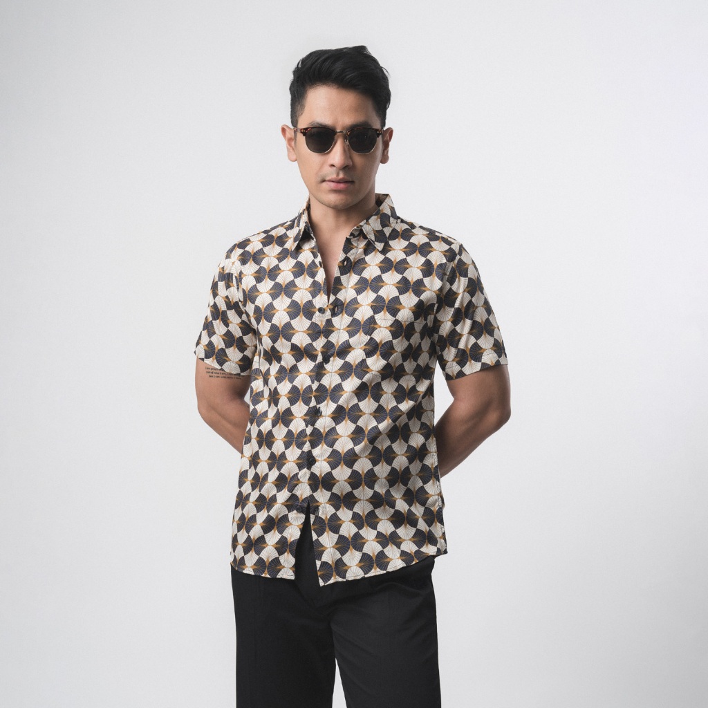 KEMEJA VENGOZ Mens Slim Fit Printing Shirt Top - Prospero SS