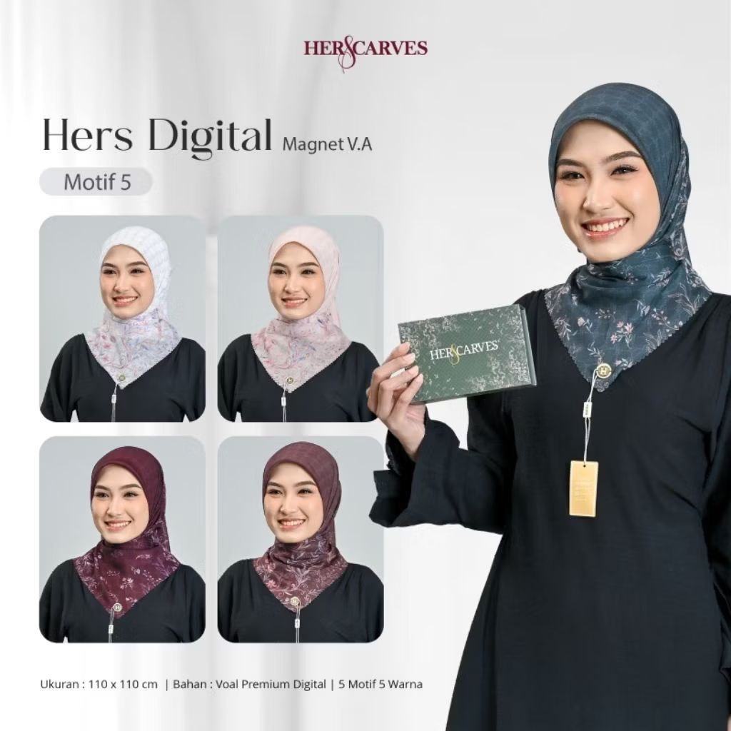 Herscarves Digital Packing Magnet Hijab Herscarves Motif Pking Box Magnet Premium