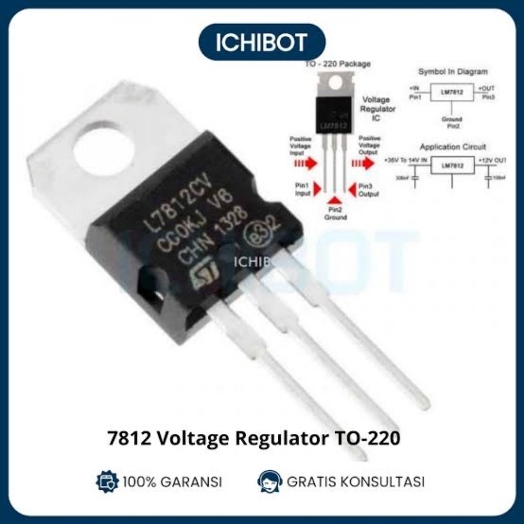 L7812 Regulator 7812 - ตัวควบคุมแรงดันไฟฟ้า ic 12v