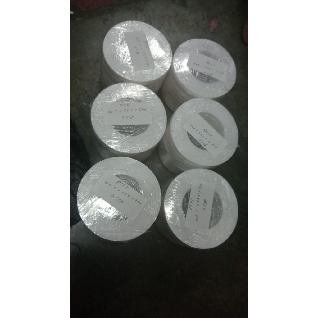 ปะเก็นหน้าแปลนเทฟลอน ptfe OD 158mm x id 104mm x 3mm