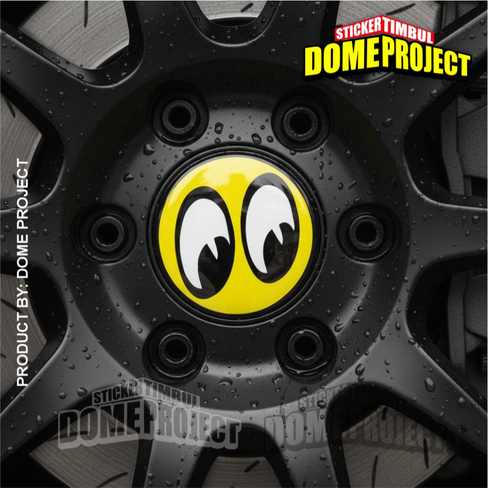 MOONEYES CAR RIM EMBLEM STICKER 58MM DIAMETER FLEXIBLE