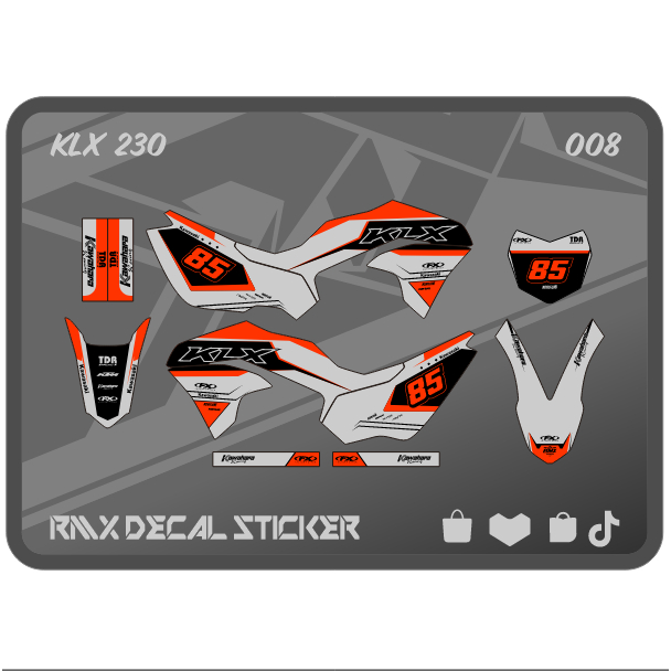 HIJAU MERAH KLX 230 S FULLBODY STICKER (008) KAWASAKI LX SE DECAL STICKER 2019 2020 2021 2022 2023 B