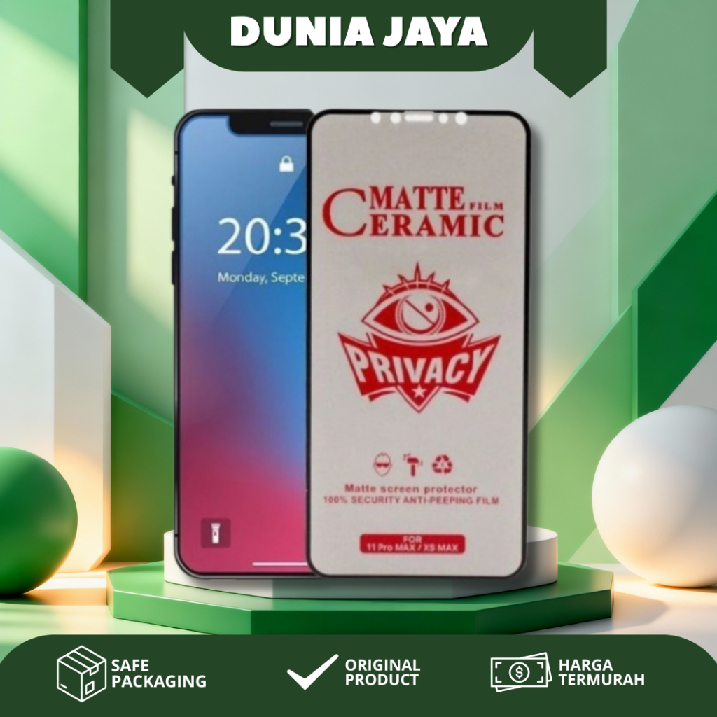 เซรามิค Matte SPY / Anti-Scratch กระจกนิรภัยเซรามิคความเป็นส่วนตัว Anti-Intip Anti-Shatter Oppo A1k/