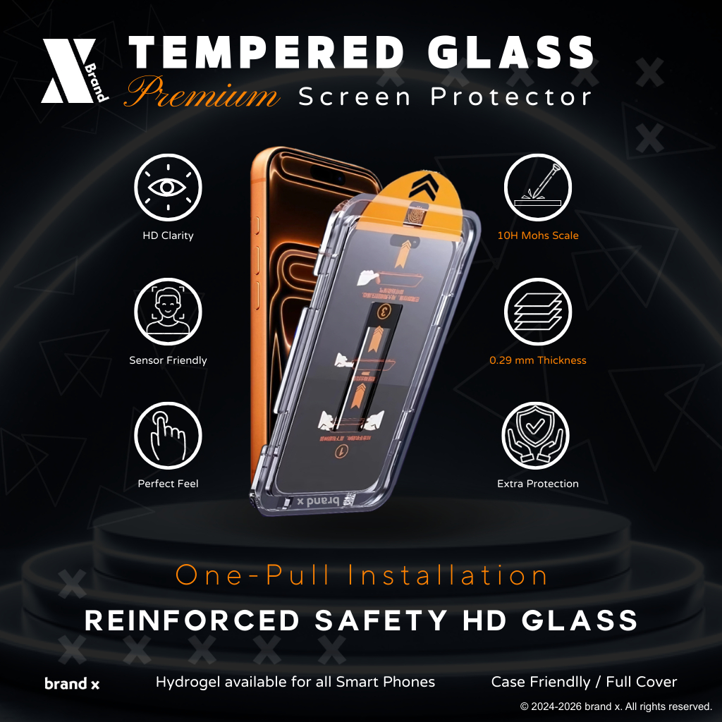 ใหม่ยี่ห้อ X - PREMIUM + กระจกนิรภัย CLEAR สําหรับ iPhone 6 7 8 PLUS X XR XSMAX 11 11PRO 11PROMAX 12