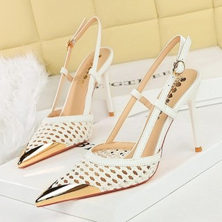 [DARCY] WHITE 34-40 [10cm] [60] Heels BIGTREE Tali- Heels Mewah - Bigtree Heels import original - SWI