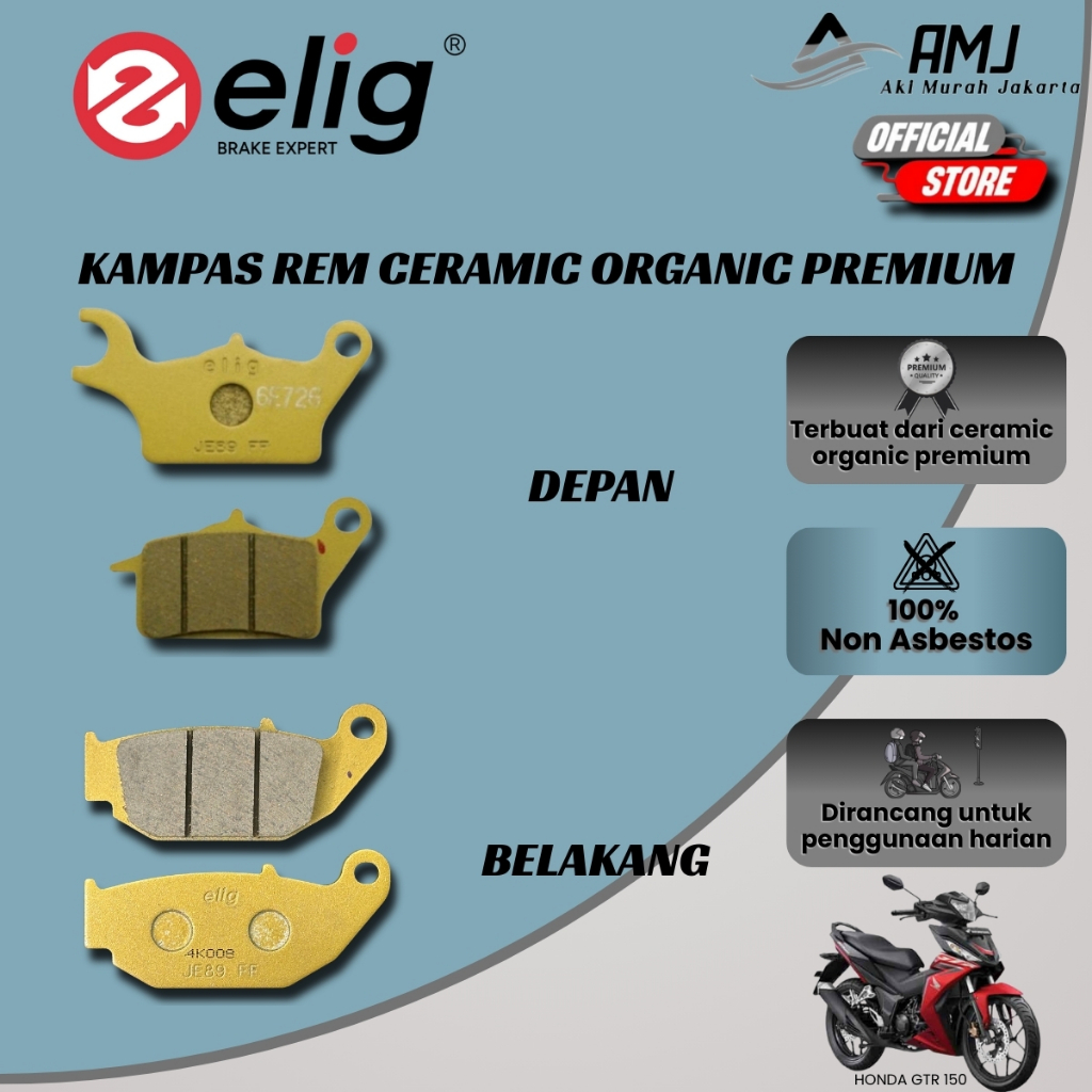 Elig ผ้าเบรคหน้าและหลังสําหรับ Honda GTR 150 EM327 - EM139