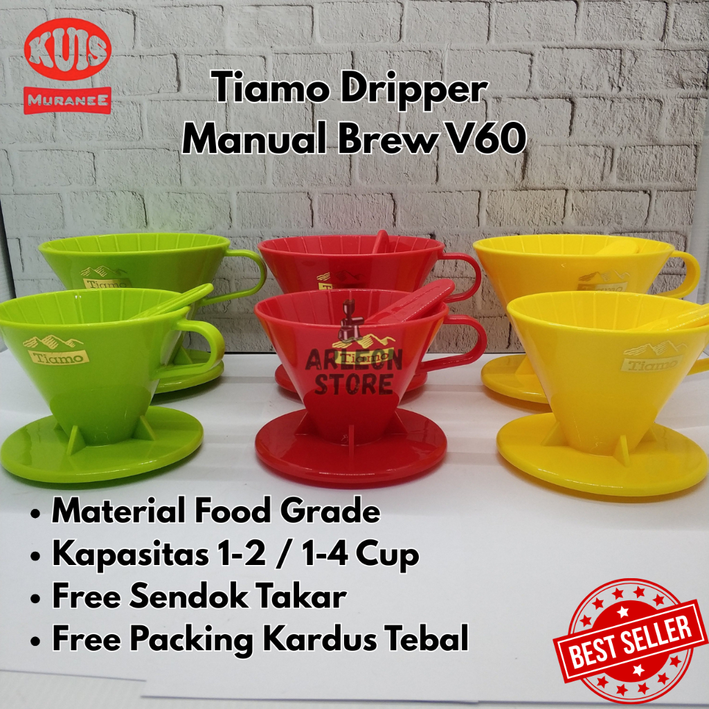 Tiamo V60 Coffee Dripper พลาสติก Manual Brew Dripper
