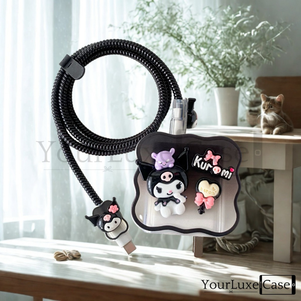 [COMELA] IPHONE CHARGER PROTECTOR CUTE CARTOON MOTIF CHARGER HEAD CABLE PROTECTOR CHARGER PROTECTOR