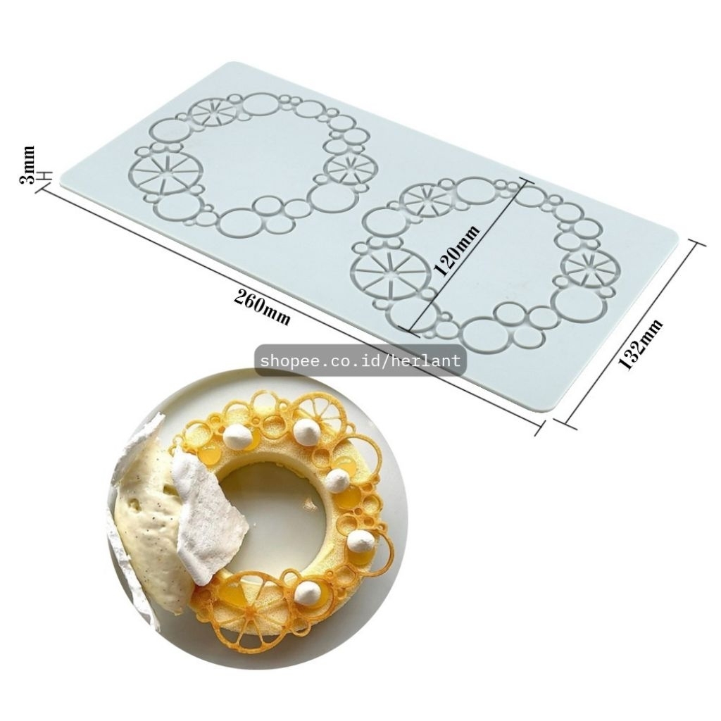 RB แม่พิมพ์ซิลิโคน Tuile แม่พิมพ์ตกแต่งเค้กน้ําผึ้งช็อคโกแลต