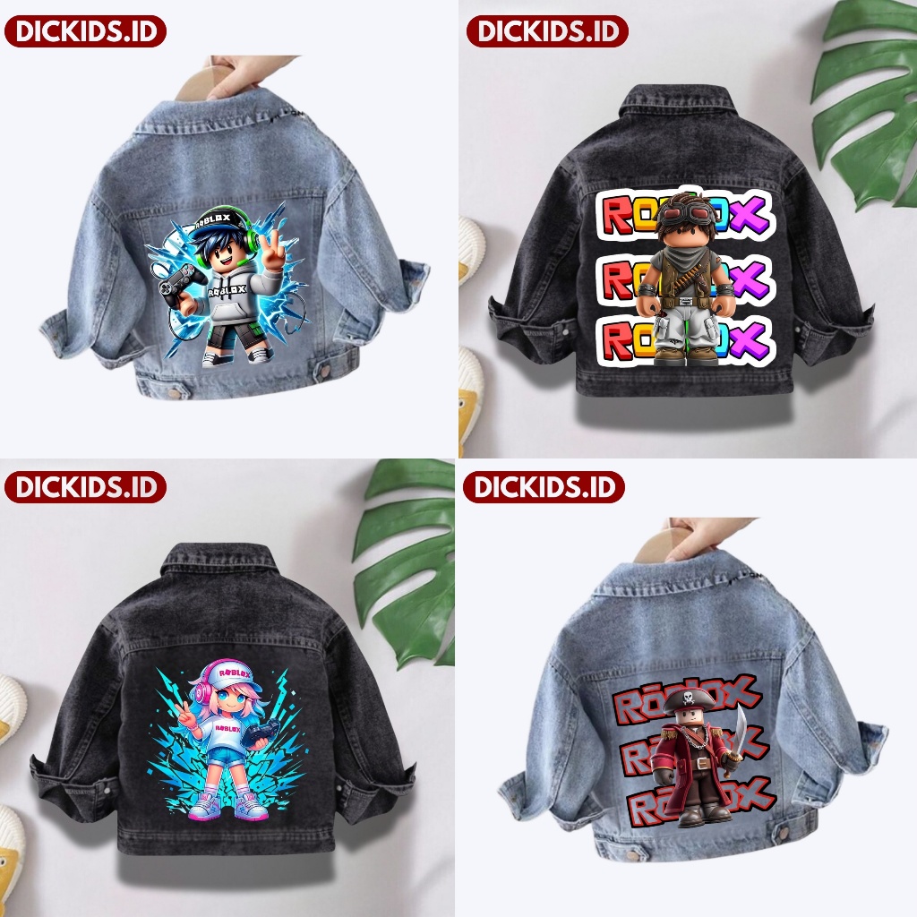 Roblox Kids Jeans Jacket Snow Black & Snow Blue อายุ 1-7 ปี