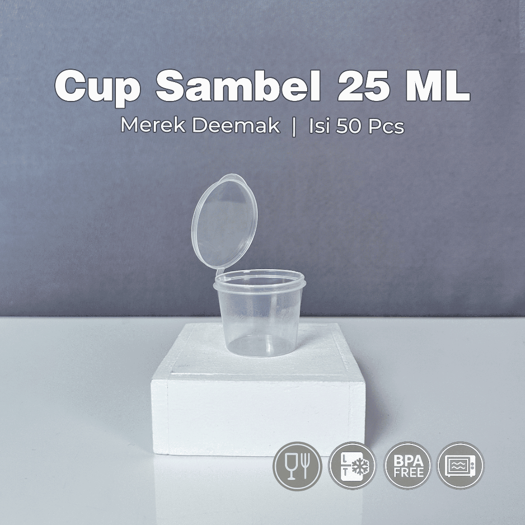 [50 ชิ้น] Thinwall Sauce Cup DM 25 ml / Shatterproof / Thinwall DeMak / Pudding Sauce Cup