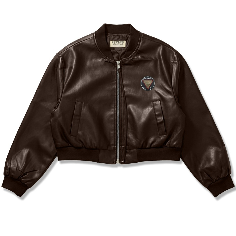 Dhozen Vienna Womens Rib Semi-Leather Bomber Jacket