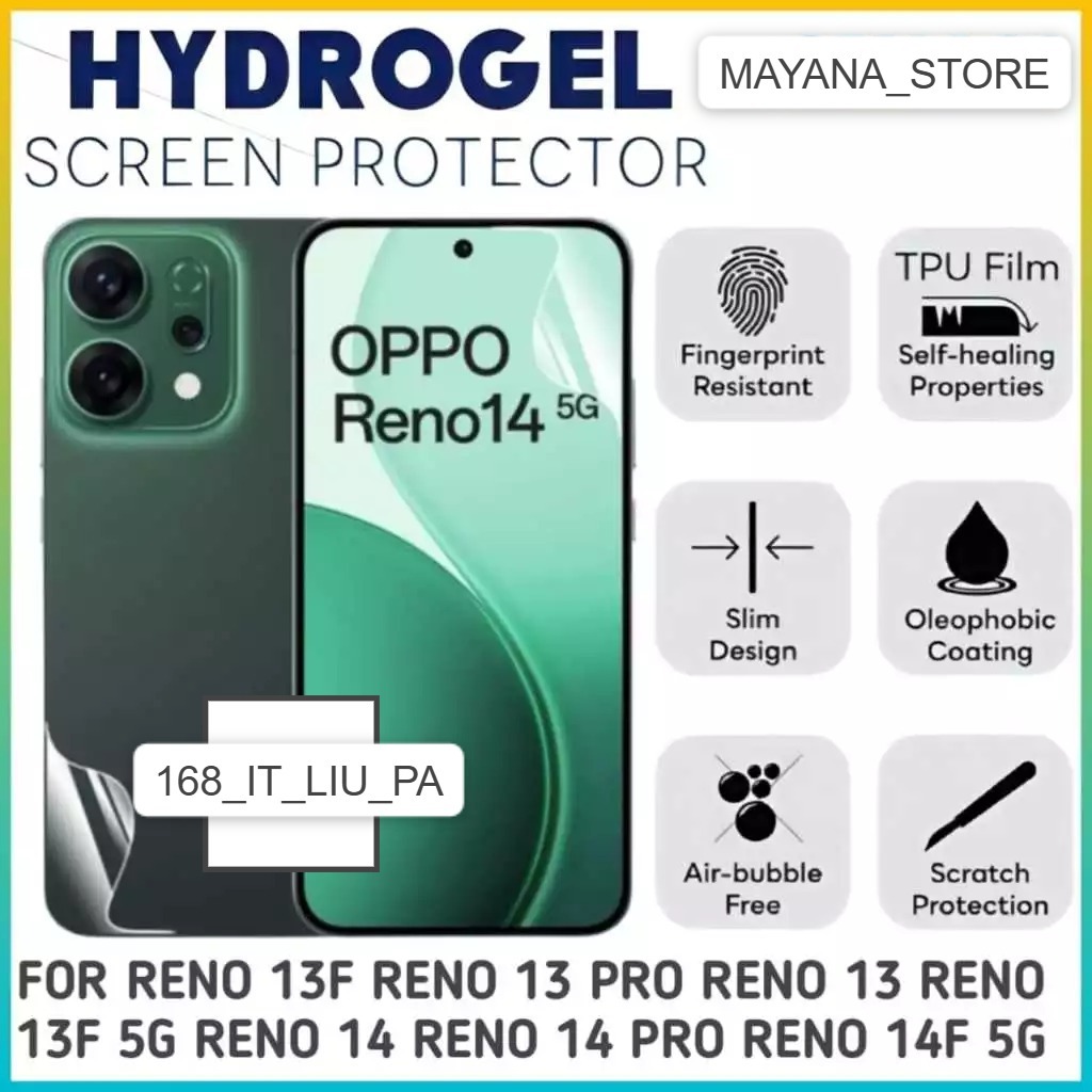 LAYAR MYS-2026 ไฮโดรเจลหน้าใส/หลัง OPPO Reno 15 15F 15 Pro Max 14 14F 14Pro 13 13F Pro 12 F 12 11F 1