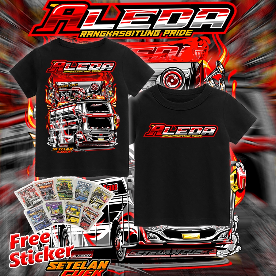 ALEDA Bus เสื้อยืด Bus Mania Vector เสื้อสําหรับเด็กผู้ชาย Tellet Bus 1-17 ปี