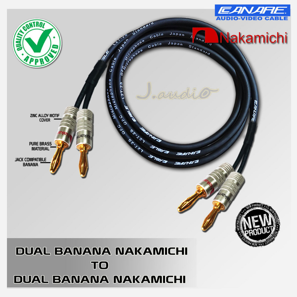 JAPAN STANDARD - สายสัญญาณเสียง / สายลําโพง 2x Jack Banana Nakamichi to 2x Jack Banana Nakamichi - J