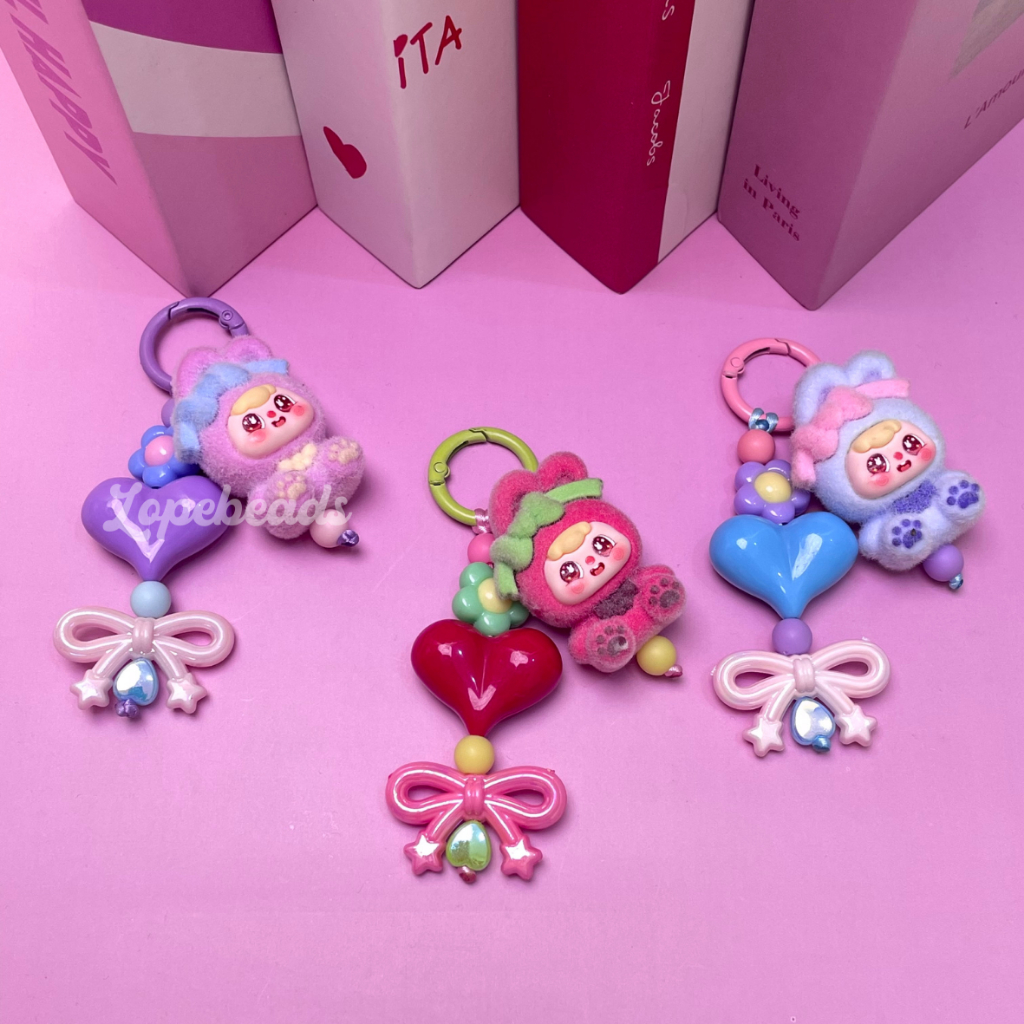 HP GANTUNGAN BB3 Cry Baby Bag Hanger | พวงกุญแจลูกปัดริบบิ้น สายคล้องโทรศัพท์ | พวงกุญแจโทรศัพท์มือถ