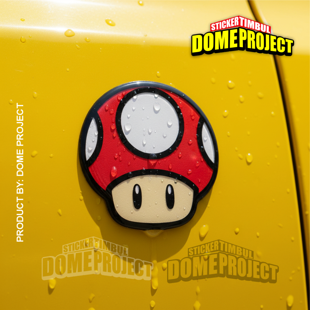 MERAH MARIO RED MUSHROOM STICKER พร้อม FLEXIBLE EMBLEM