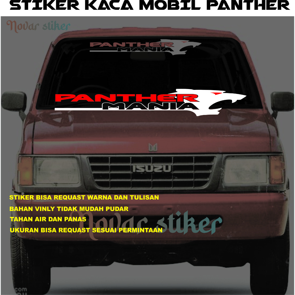 สติ๊กเกอร์ติดกระจกรถยนต์ Panther Panther Mania สติ๊กเกอร์ กระจกหน้าและหลัง Isuzu Panther