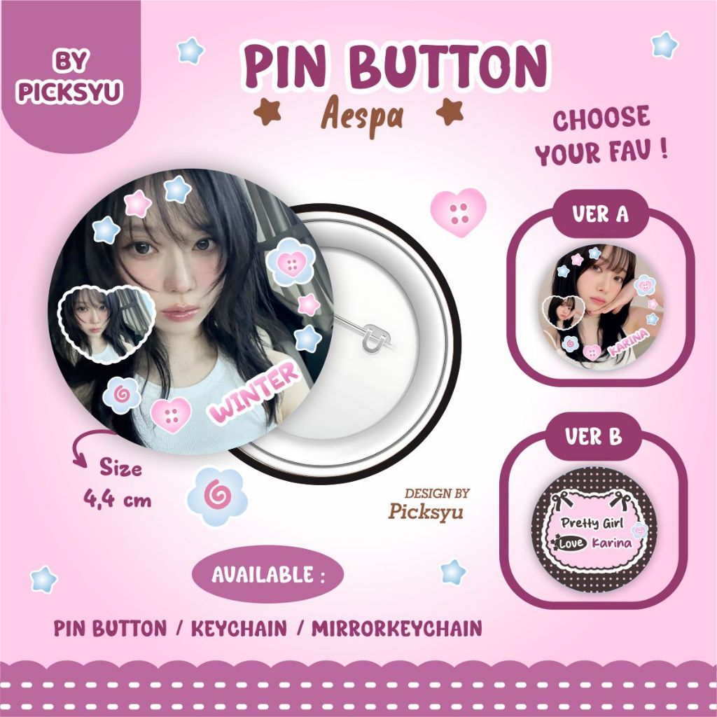 AESPA - DECO PIN BUTTON / KEYCHAIN / MIRROR KEYCHAIN