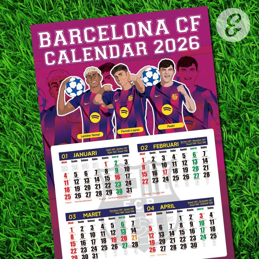 2026 Football Barcelona Wall Calendar 4 Month - RECOMMENDED Aesthetic Viral