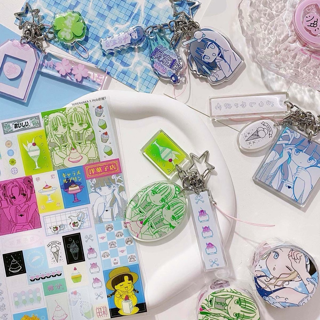 COLORFUL Y2K KEYCHAIN GLITTERY GIRL CUTE AESTHETIC