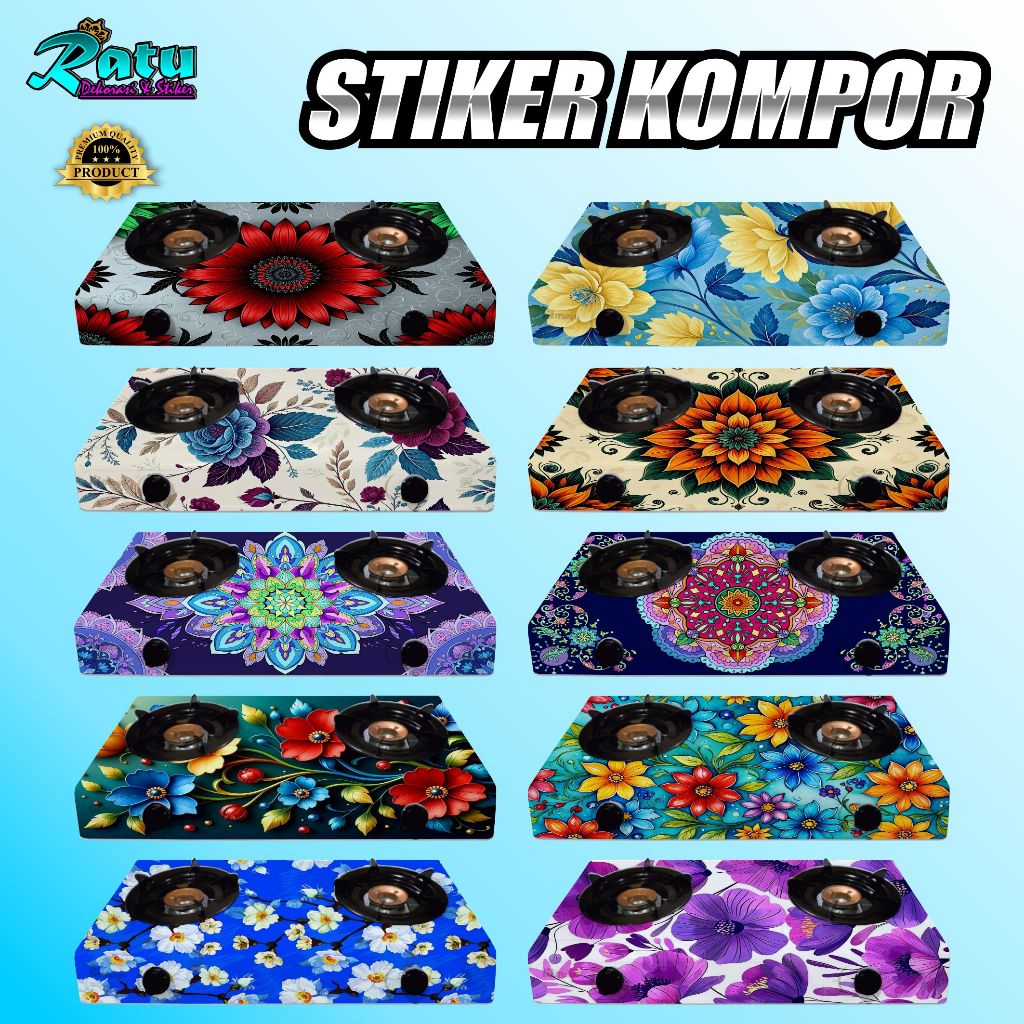 K13-MODERN GAS STOVE สติ๊กเกอร์ / 50 สติ๊กเกอร์ MOTIF สําหรับ 1 BURNER และ 2 BURNER GAS STOVES