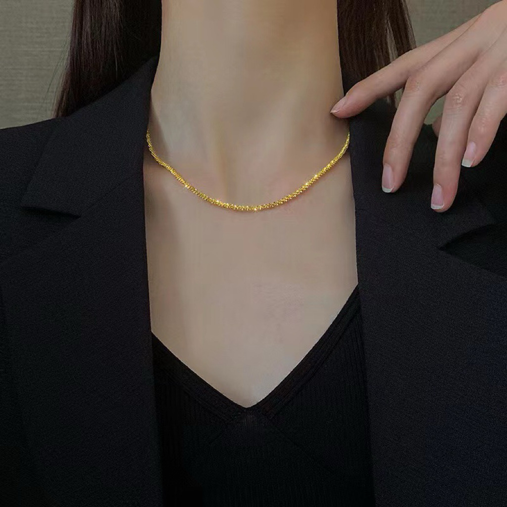 สร้อยคอไทเทเนียมผู้หญิง 45 ซม. ด้ายเรียบง่าย Minimalist K04308-O