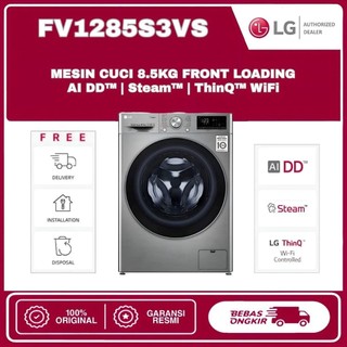 LG FV1285S3VS Mesin Cuci Front Load 8.5 Kg AI DD Inverter-Garansi Resmi 10 Tahun