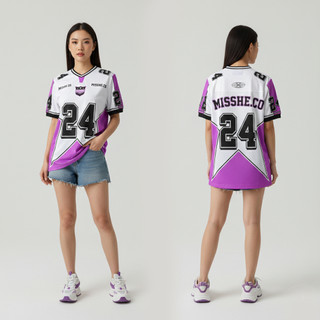 Kaos Jersey Full Printing 24 MS Purple April Viral Da 7 Cewek Cowok Kaos Cewe Dryfit Milano Jersey Dryfit Sport Vintage Number Jersey Lakkers Retro Terbaru Unisex