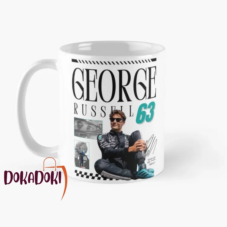 F1 George Russell Graphic Formula One Circuit แก้วกาแฟเซรามิค Grift Hampers Collections