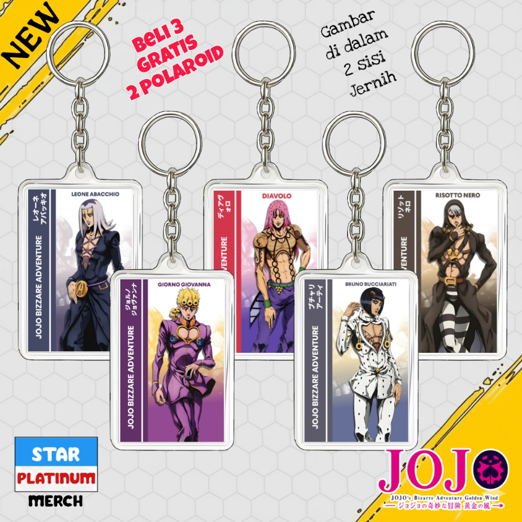GANTUNGAN พวงกุญแจผจญภัย Jojo Bizzare – พวงกุญแจ Jojo Kim – พวงกุญแจอนิเมะ Jojo no Kimyou na Bouken – พวงกุญแจ Giorno Giovanna Bruno Bucashiati – พวงกุญแจ – Diavolo – Ris ราคา ถูกที่สุด ดีลบีเคเค
