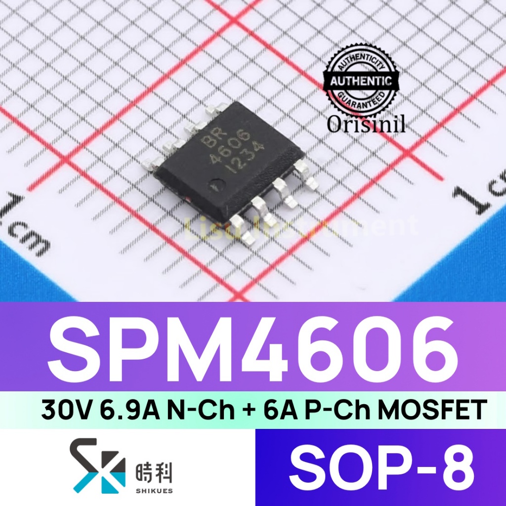 SPM4606 30V 6.9A N-Channel + 6A P-Channel MOSFET 4606 AO4606 SOP-8 Shikues