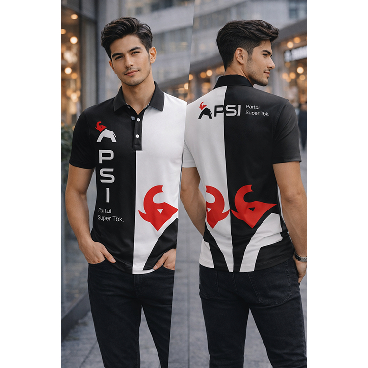 เสื้อยืด PSI ล่าสุด 2025 Super Party Polo Tbk โลโก้ใหม่ - เสื้อยืดคอปกโปโล PSI