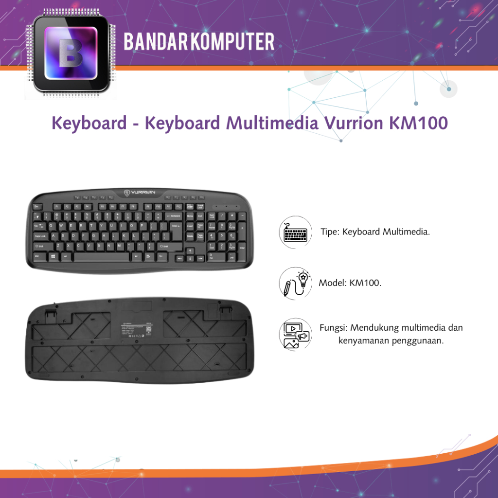 คีย์บอร์ด - คีย์บอร์ดมัลติมีเดีย Vurrion KM100