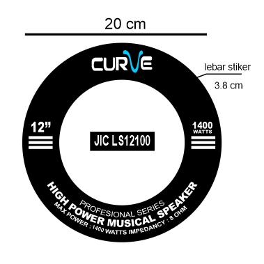 JIC LS 12100 สติ๊กเกอร์แม่เหล็กลําโพงพร้อมโลโก้ CAN-NON PRO CURVE