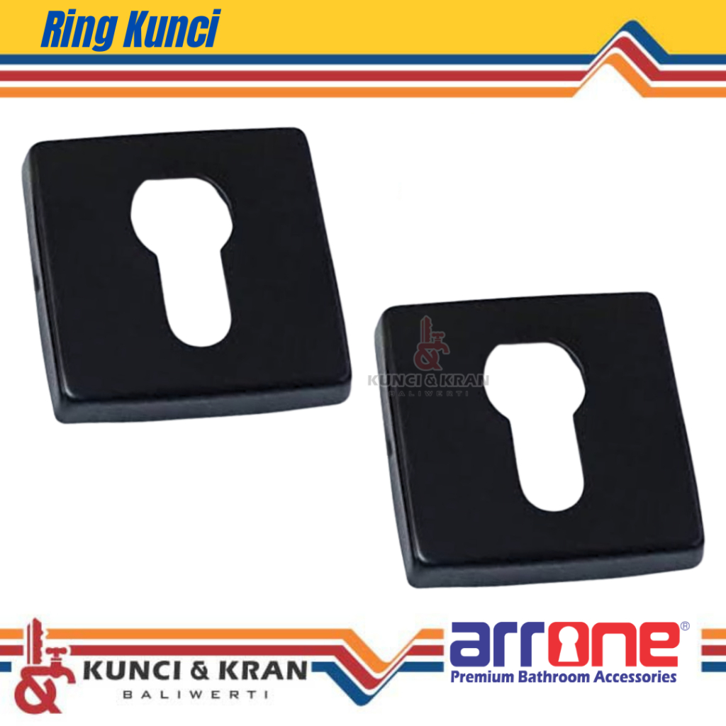 Arrone 02 SQ Black Escuthion Black Box Door Lock Cover Black Box Lock Cover
