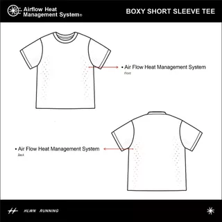 HLWN Running เสื้อยืดแขนสั้น Boxy Unisex สีเทา - Hazel
