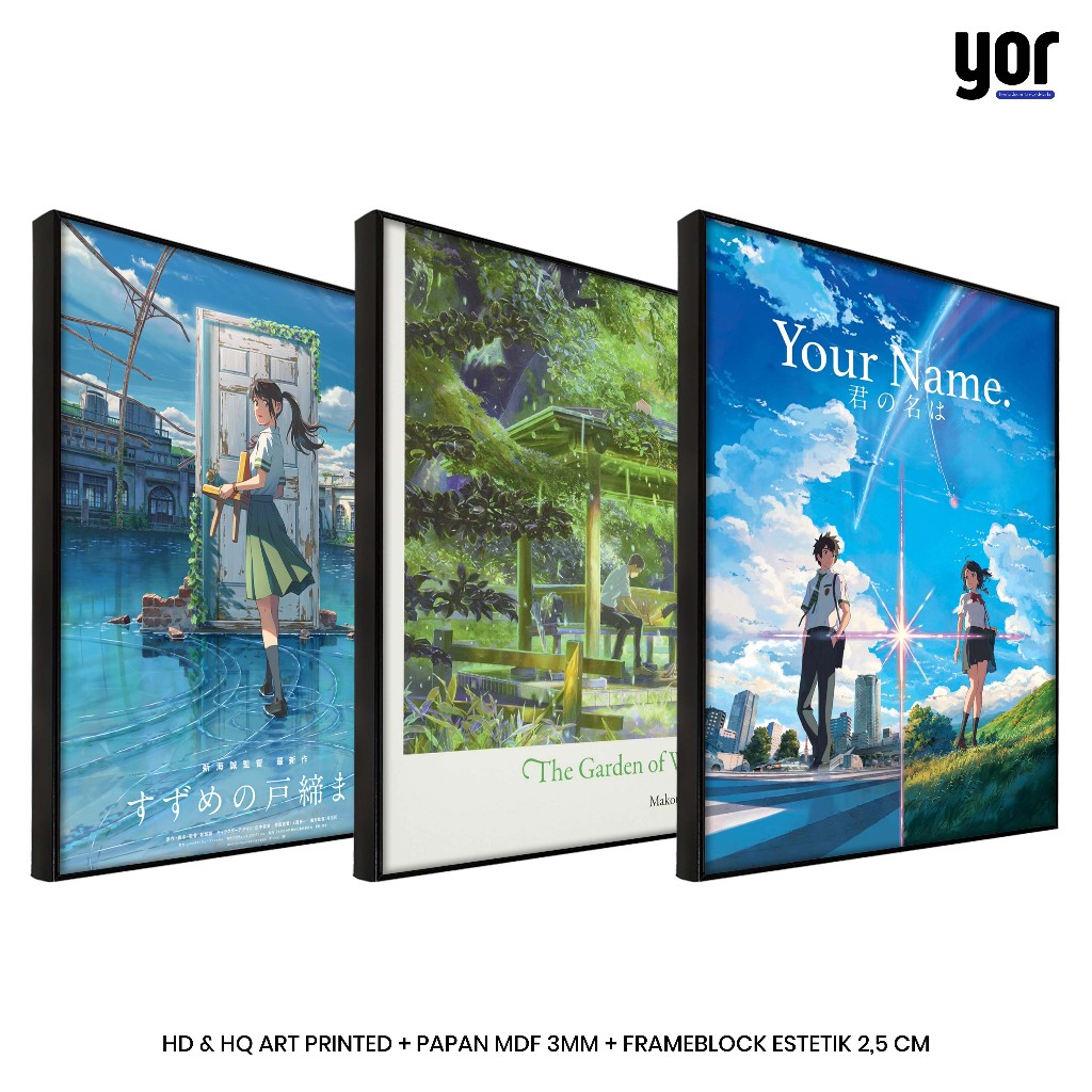 ฟิล์มโปสเตอร์ Yordecor Makoto Shinkai Frameblock - ตกแต่งผนัง Kimi no Nawa - Suzume